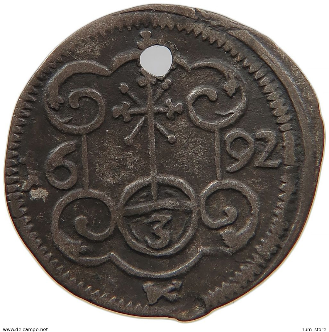 GERMAN STATES 3 PFENNIG 1692 SACHSEN ALBERTINISCHE LINIE Johann Georg IV. 1691-1694 #s091 0085 - Taler & Doppeltaler