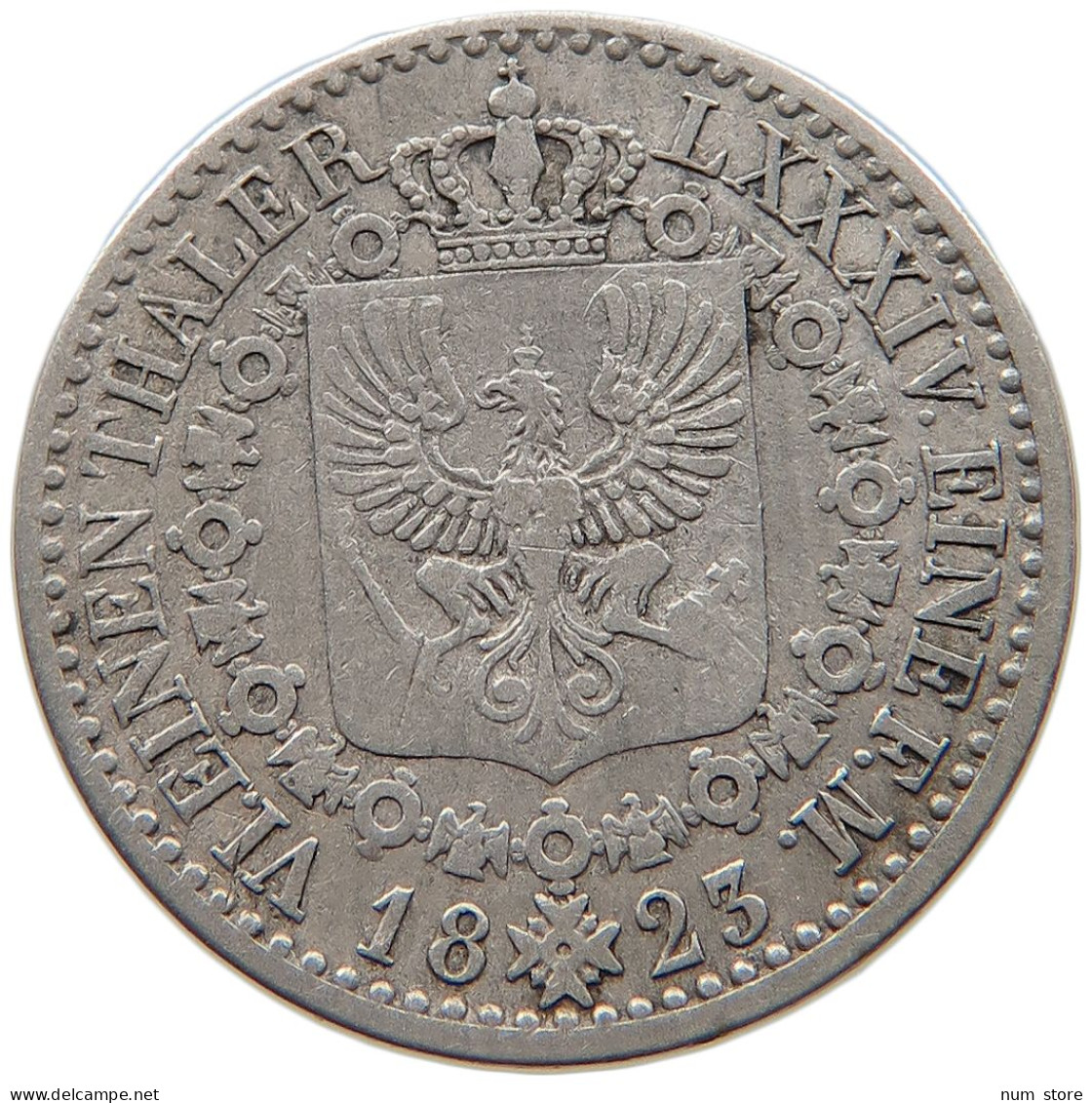 GERMAN STATES 1/6 TALER 1823 BRANDENBURG PREUSSEN Friedrich Wilhelm III. 1797-1840. #s101 0249 - Taler & Doppeltaler