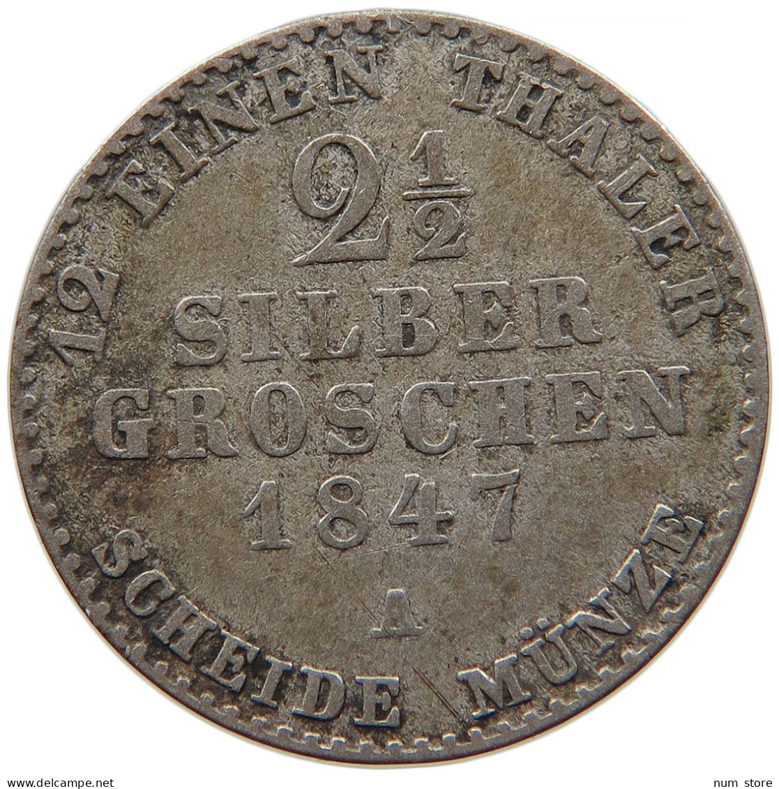 GERMAN STATES 2 1/2 SILBERGROSCHEN 1847 A LIPPE #s094 0595 - Taler & Doppeltaler