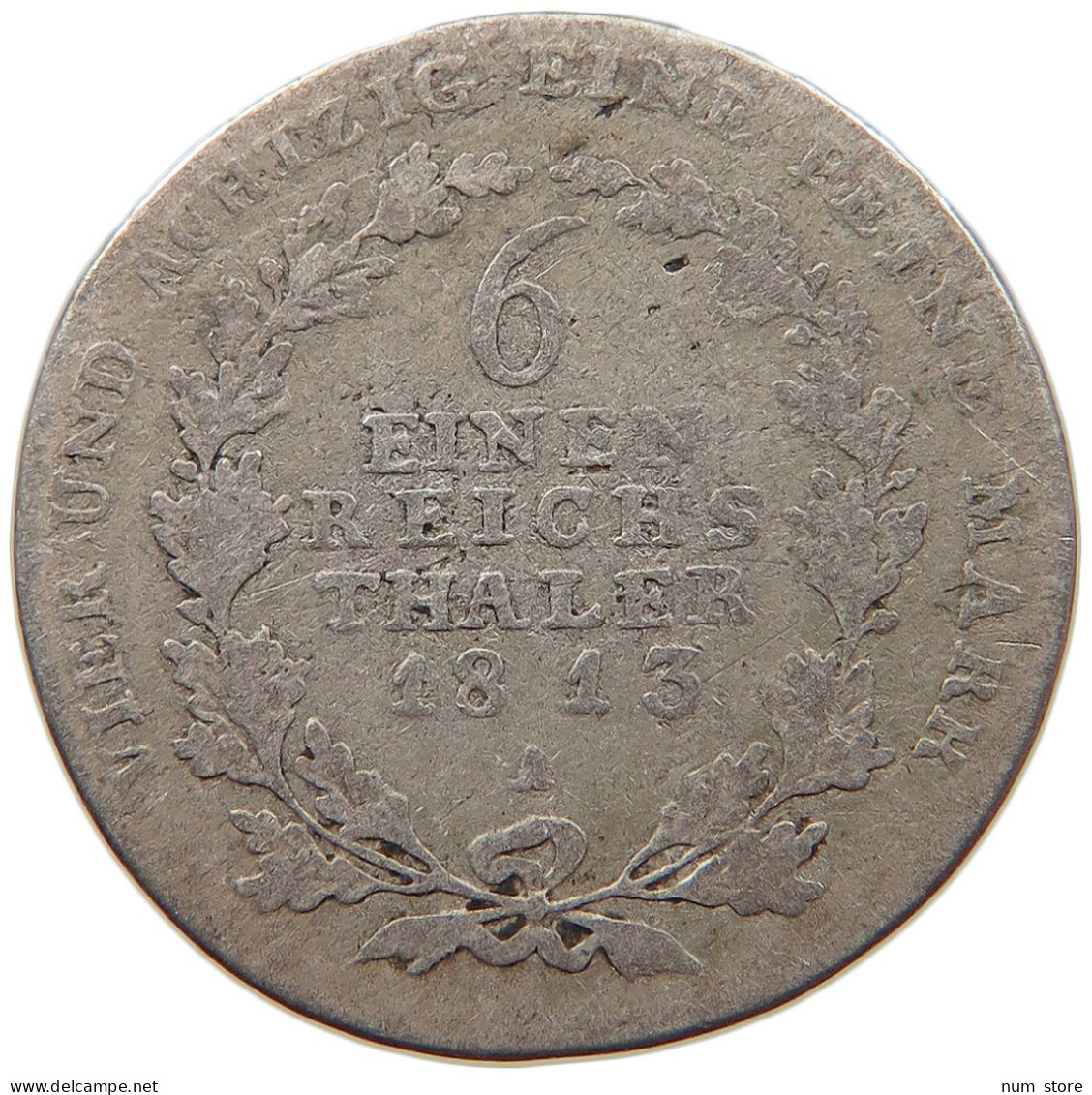 GERMAN STATES 1/6 TALER 1813 A BRANDENBURG PREUSSEN Friedrich Wilhelm III. (1797-1840) #s094 0167 - Taler & Doppeltaler