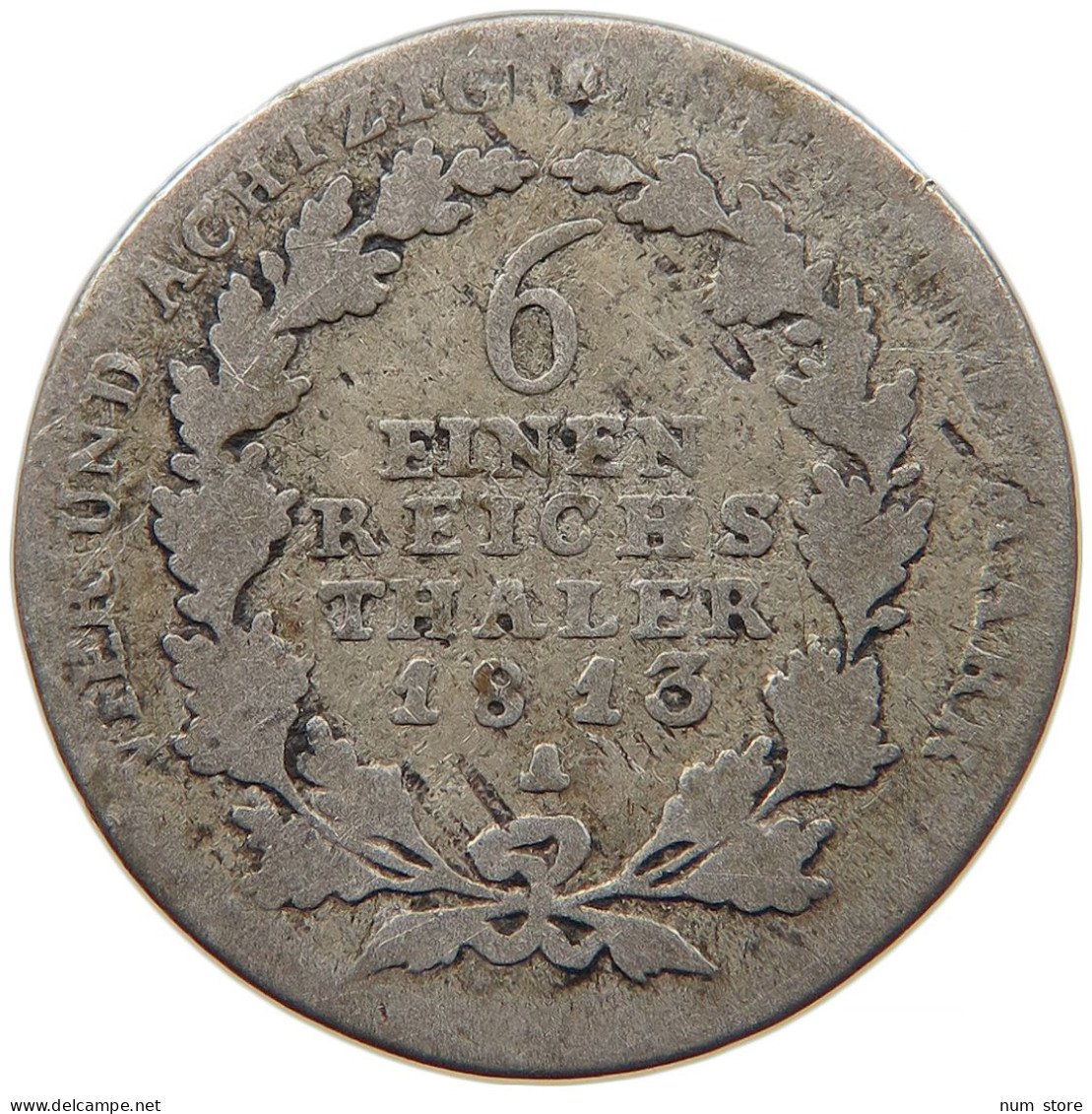 GERMAN STATES 1/6 TALER 1813 A BRANDENBURG PREUSSEN Friedrich Wilhelm III. (1797-1840) #s094 0165 - Taler & Doppeltaler