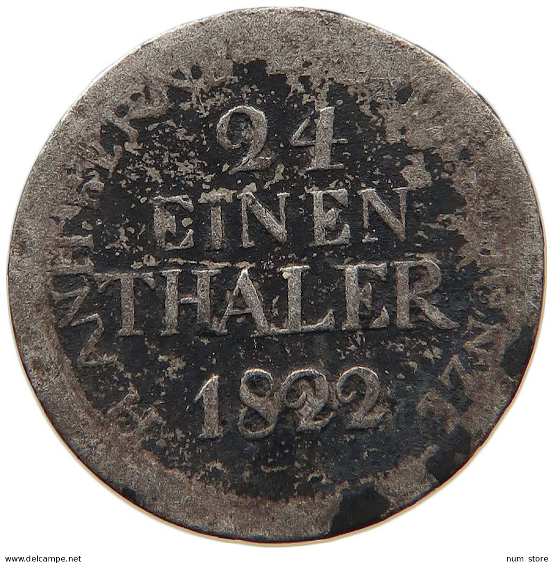 GERMAN STATES 1/24 TALER 1822 ANHALT BERNBURG #s091 0061 - Taler Et Doppeltaler