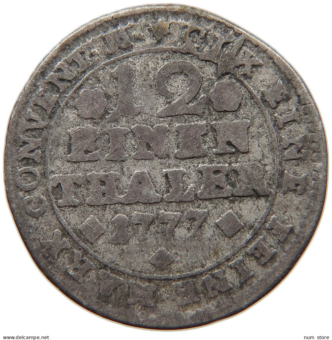 GERMAN STATES 1/12 TALER 1777 BRAUNSCHWEIG 1780)WOLFENBÜTTEL Karl I. (1735 - 1780) #s094 0215 - Taler & Doppeltaler