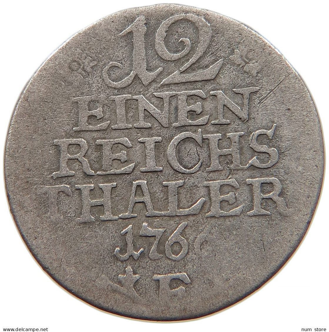GERMAN STATES 1/12 TALER 1766 E BRANDENBURG PREUSSEN Friedrich II. 1740-1786 #s094 0207 - Taler & Doppeltaler