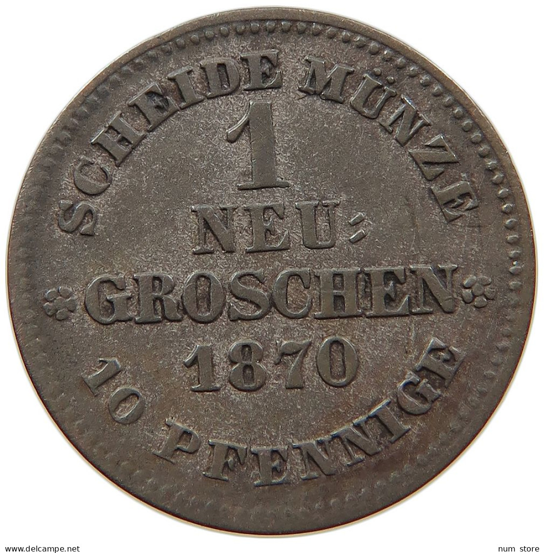 GERMAN STATES 1 NEUGROSCHEN 1870 SACHSEN Johann 1854-1873 #s091 0121 - Taler & Doppeltaler