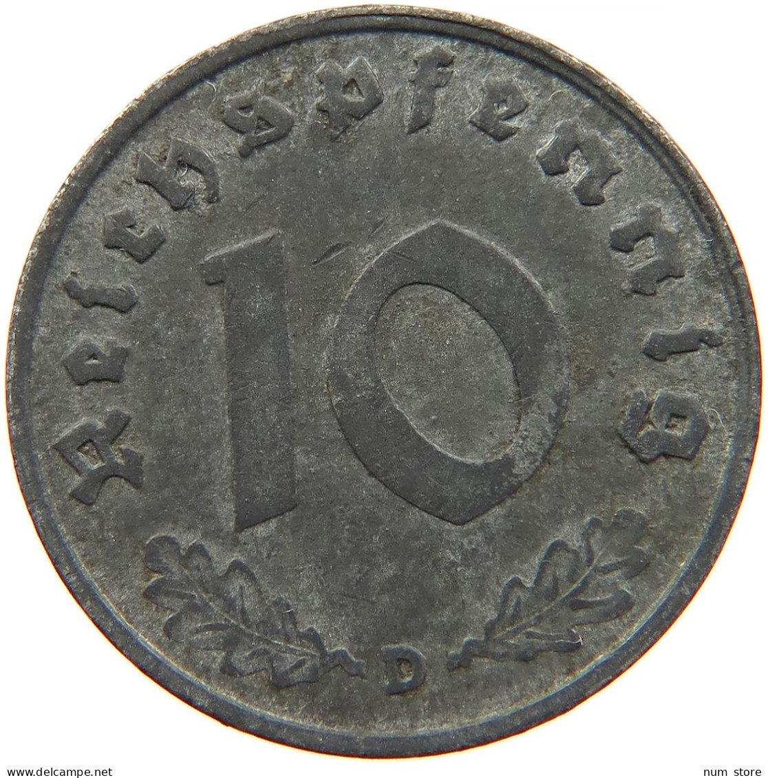 GERMANY 10 REICHSPFENNIG 1943 D #s095 0063 - 10 Reichspfennig