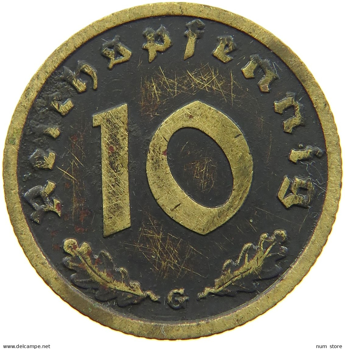 GERMANY 10 REICHSPFENNIG 1937 G #s095 0153 - 10 Reichspfennig