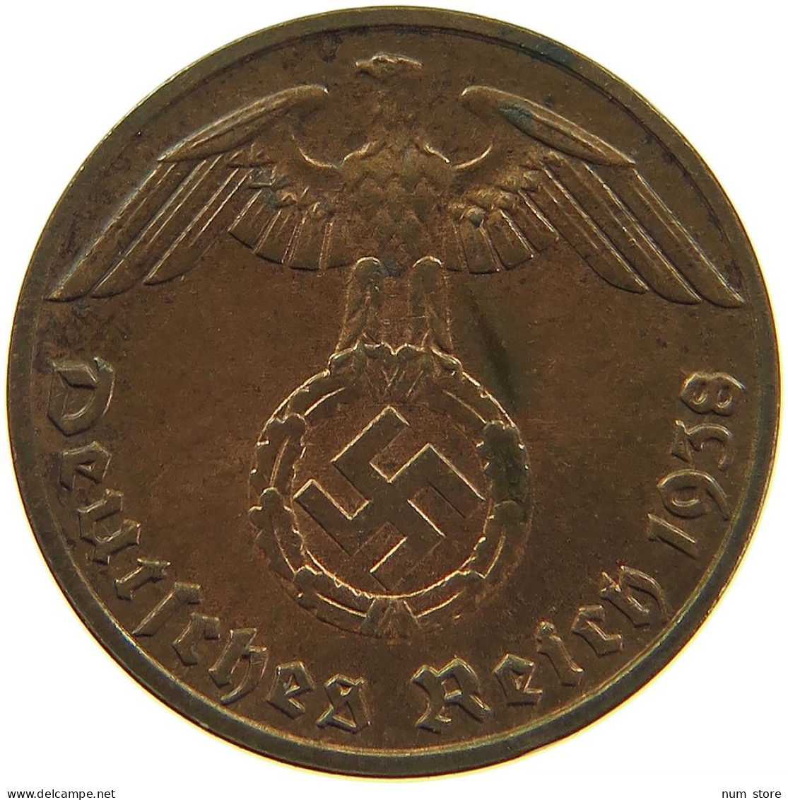 GERMANY 1 REICHSPFENNIG 1938 E #s096 0139 - 1 Reichspfennig