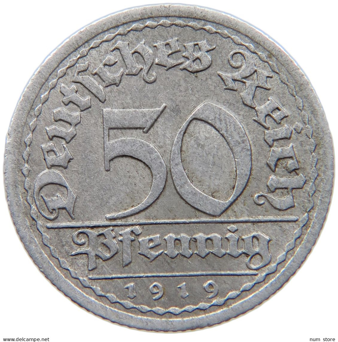 GERMANY WEIMAR 50 PFENNIG 1919 E #s089 0517 - 50 Rentenpfennig & 50 Reichspfennig