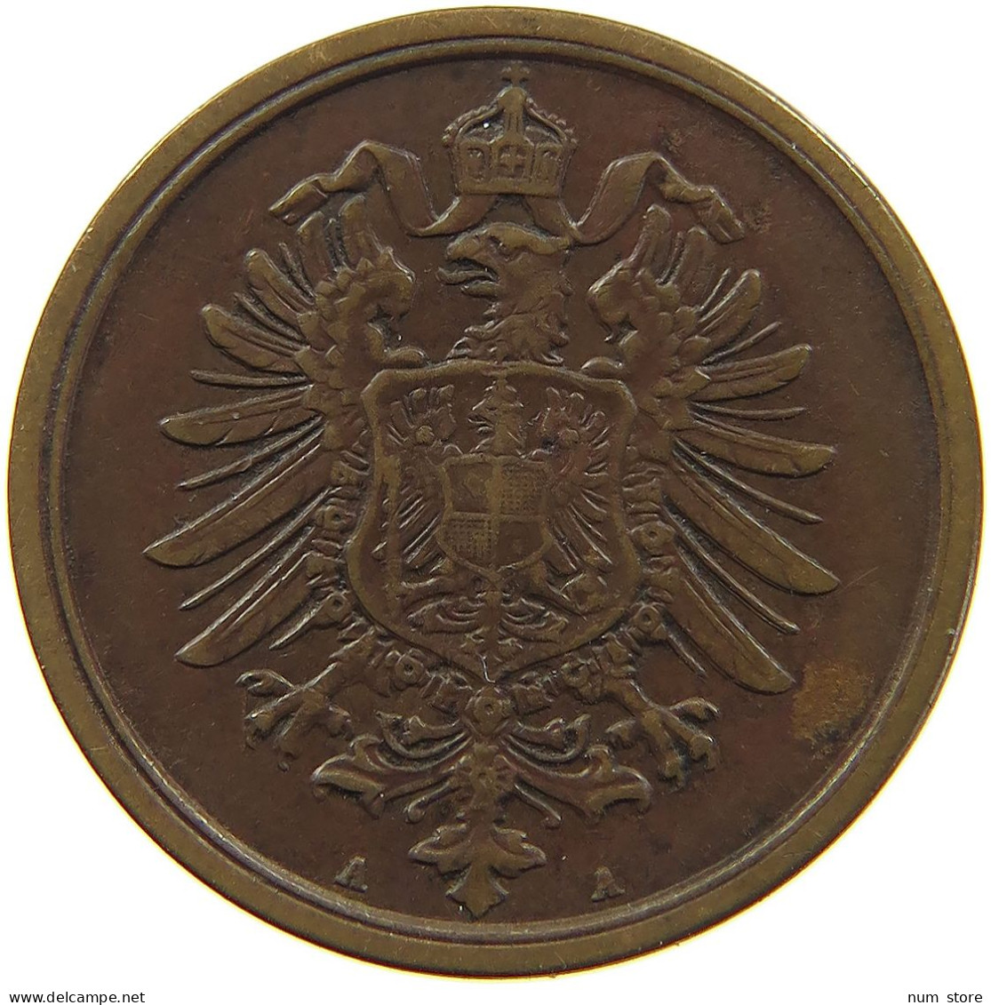 GERMANY EMPIRE 2 PFENNIG 1875 A #s091 0455 - 2 Pfennig