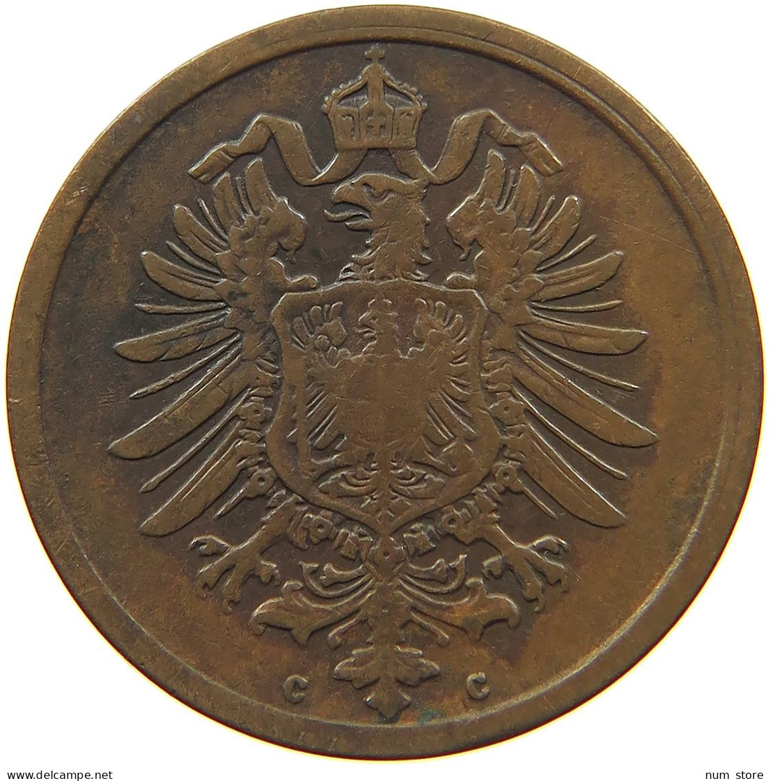 GERMANY EMPIRE 2 PFENNIG 1875 C #s095 0421 - 2 Pfennig