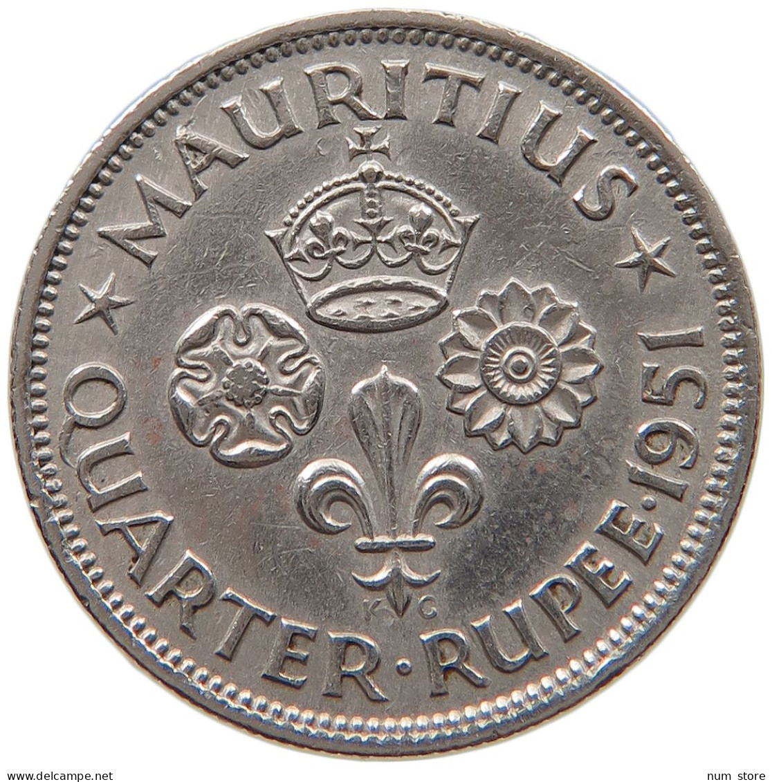 MAURITIUS 1/4 RUPEE 1951 #s100 0045 - Mauritius