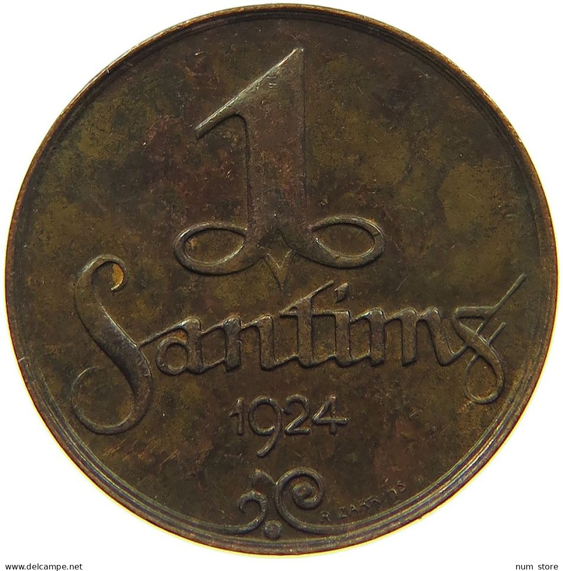 LATVIA 1 SANTIMS 1924 #s096 0635 - Letland