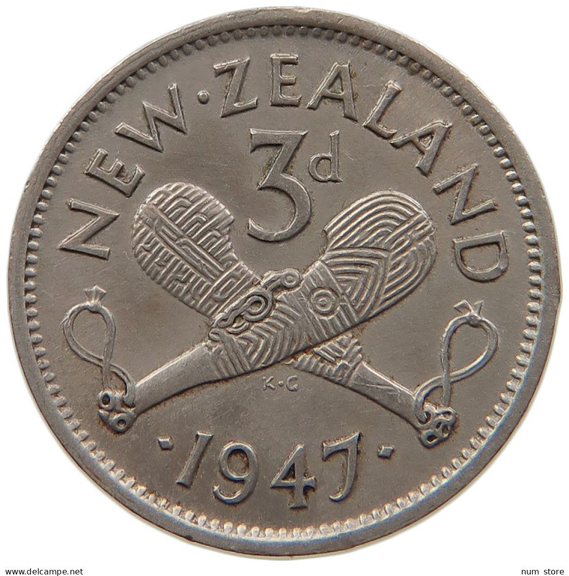 NEW ZEALAND 3 PENCE 1947 #s091 0555 - New Zealand