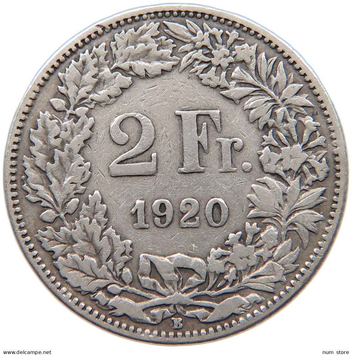SWITZERLAND 2 FRANCS 1920 #s094 0099 - 2 Franken