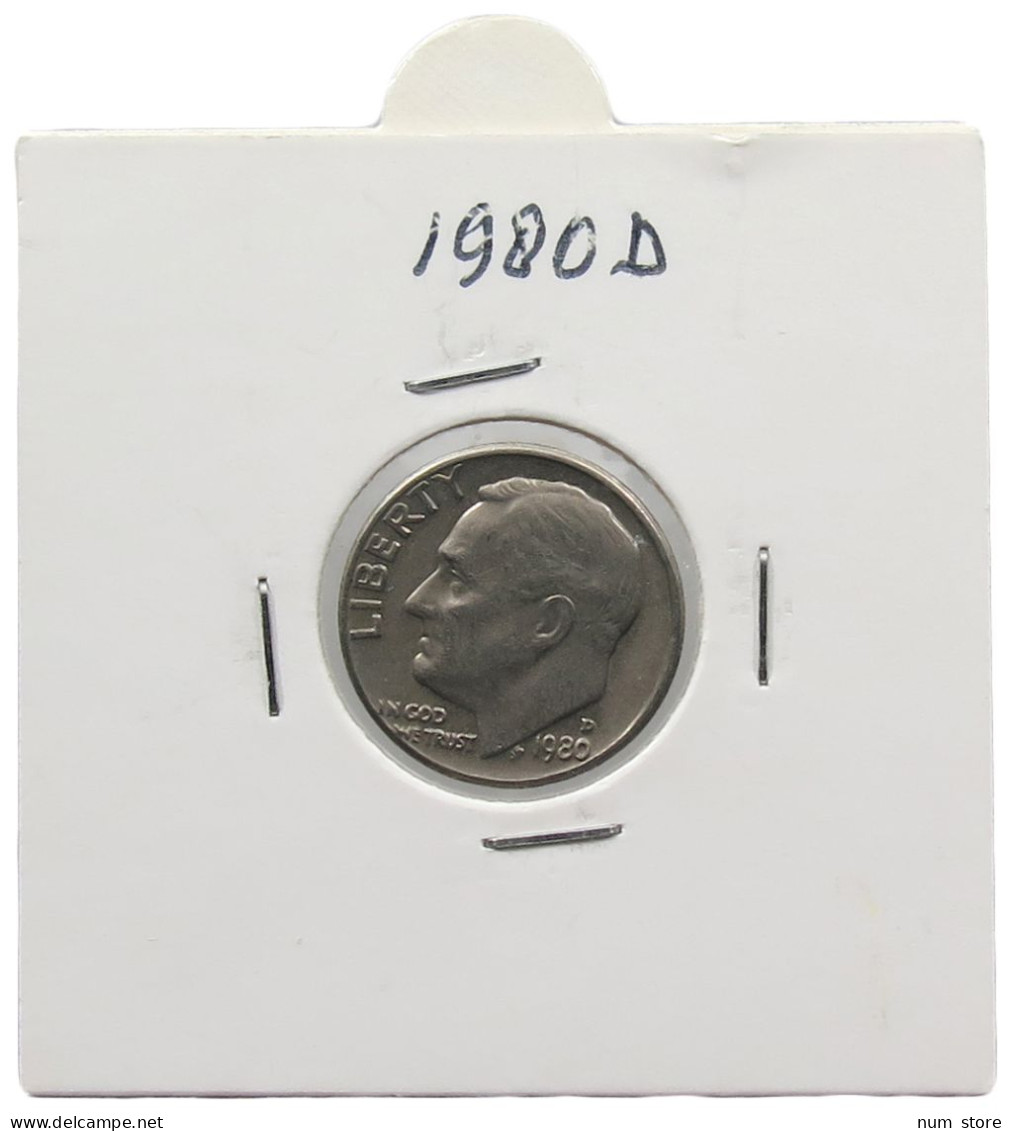 UNITED STATES OF AMERICA DIME 1980 D ROOSEVELT #alb071 0459 - 1946-...: Roosevelt