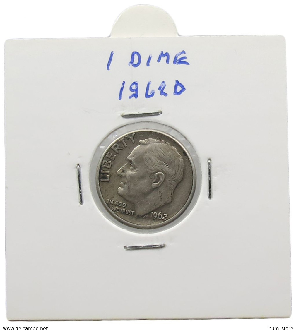 UNITED STATES OF AMERICA DIME 1962 D ROOSEVELT #alb071 0453 - 1946-...: Roosevelt