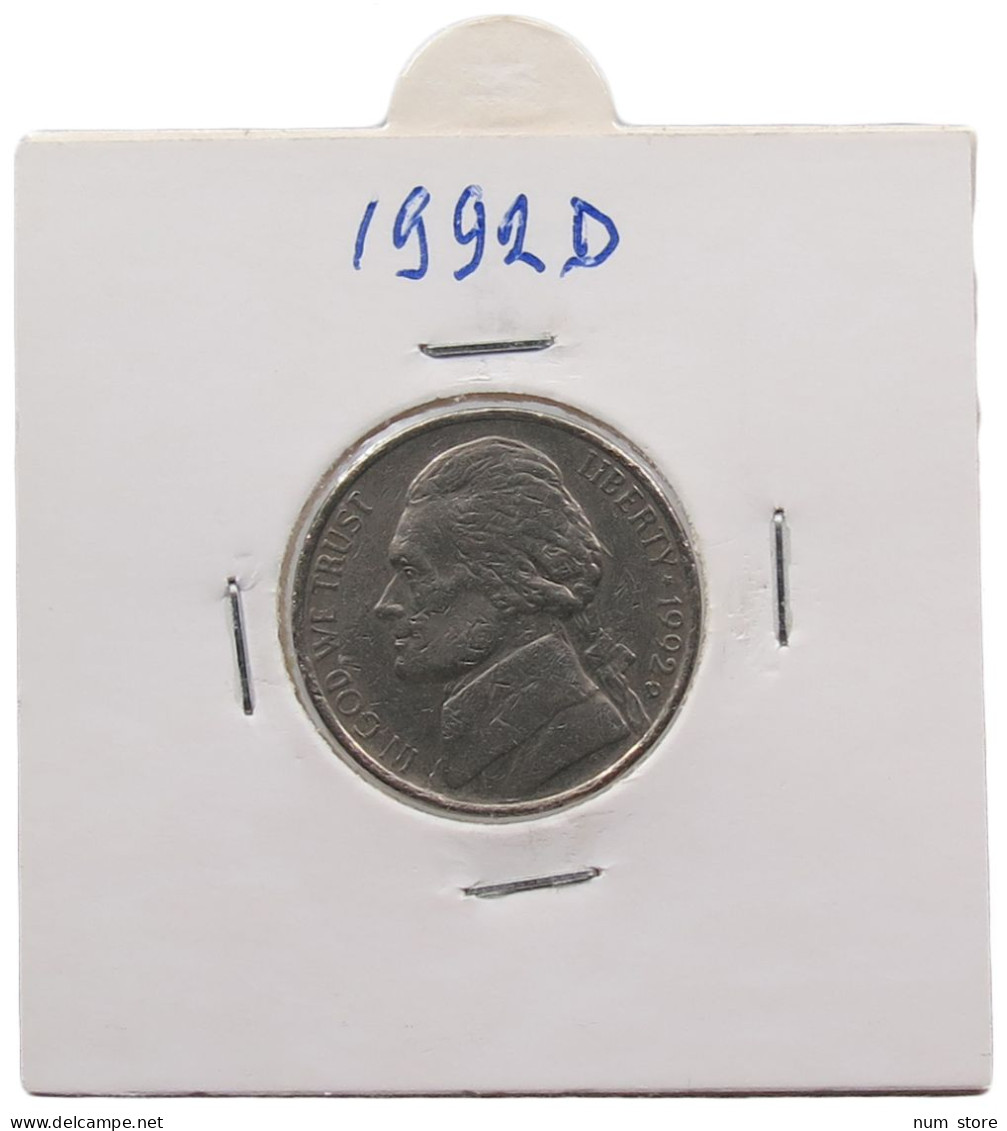 UNITED STATES OF AMERICA NICKEL 1992 D JEFFERSON #alb070 0641 - 1938-…: Jefferson