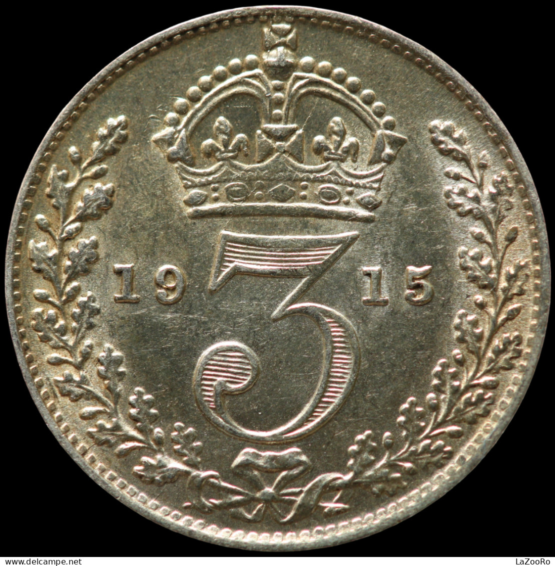 LaZooRo: Great Britain 3 Pence 1915 UNC - Silver - F. 3 Pence