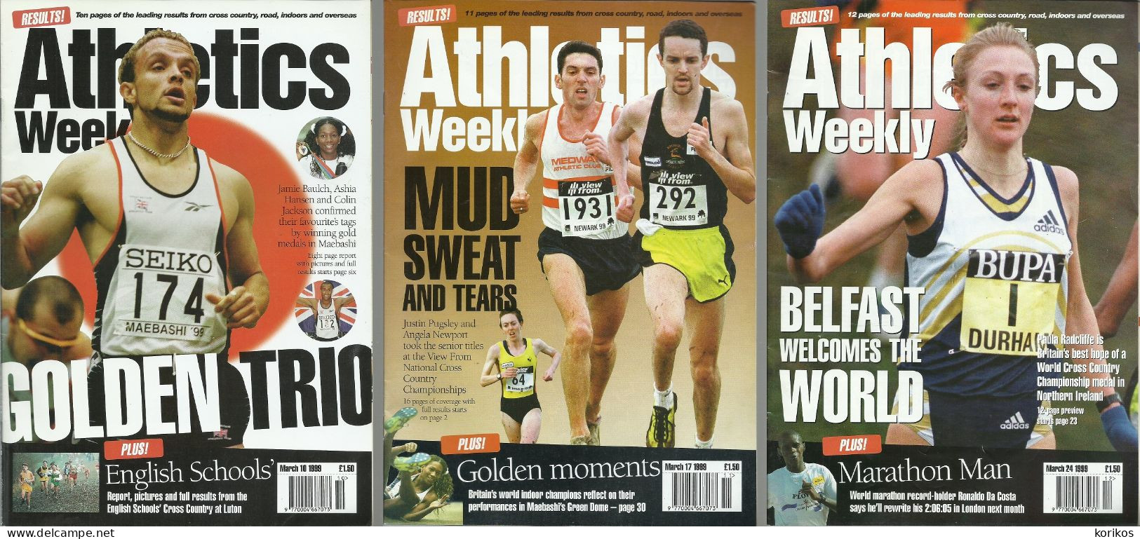 ATHLETICS WEEKLY 1999 BUNDLE MAGAZINE SET – LOT OF 35 OUT OF 52 TRACK AND FIELD - 1950-Now