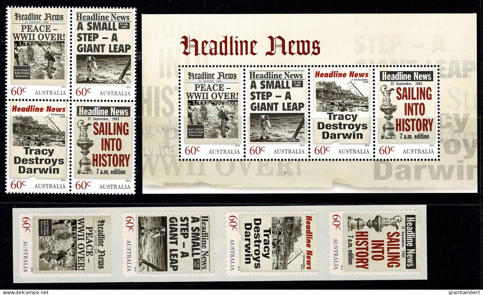 Australia 2013 Headline News  Set + Minisheet + Self-adhesives MNH - Neufs