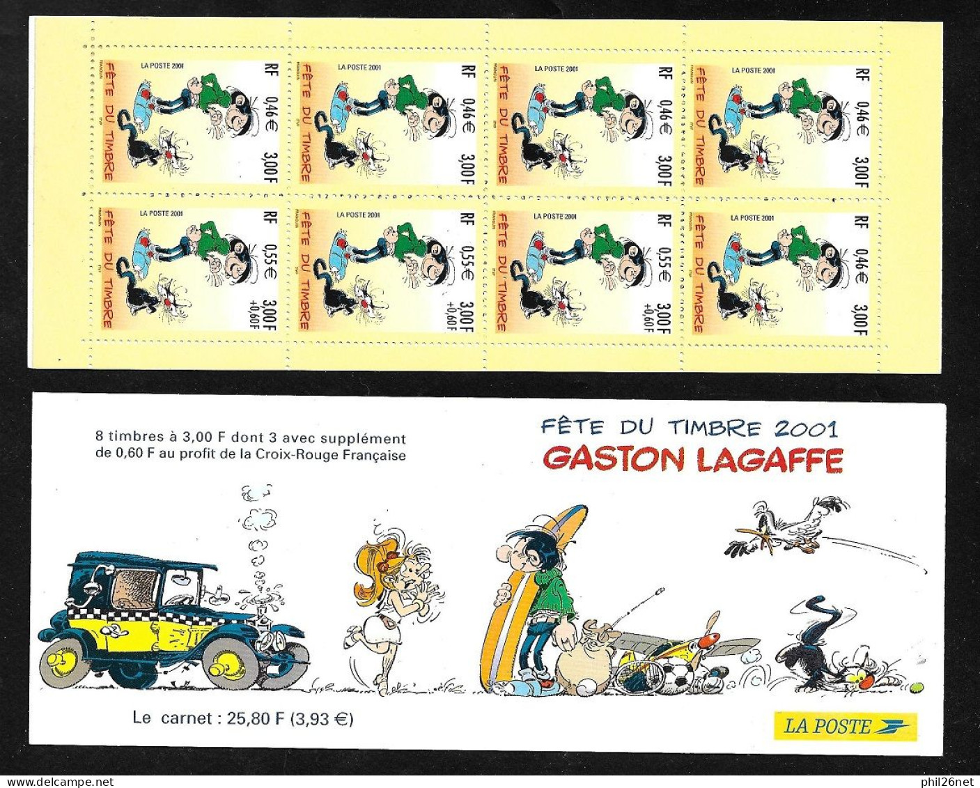 Carnet Journée Du Timbre 2001 BC3370a Gaston Lagaffe  Neufs * * B/TB Jamais Plié  Soldé  Au Prix De La Poste En 2001 - Giornata Del Francobolli