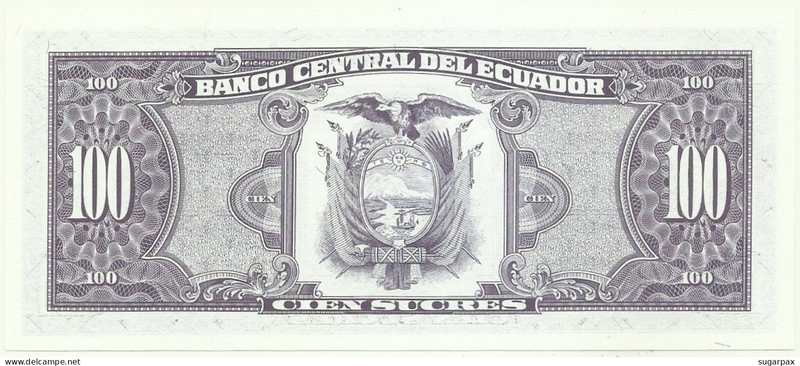 ECUADOR - 100 SUCRES - 21.02.1994 - Pick 123A.c - UNC. - Série WH - Ecuador