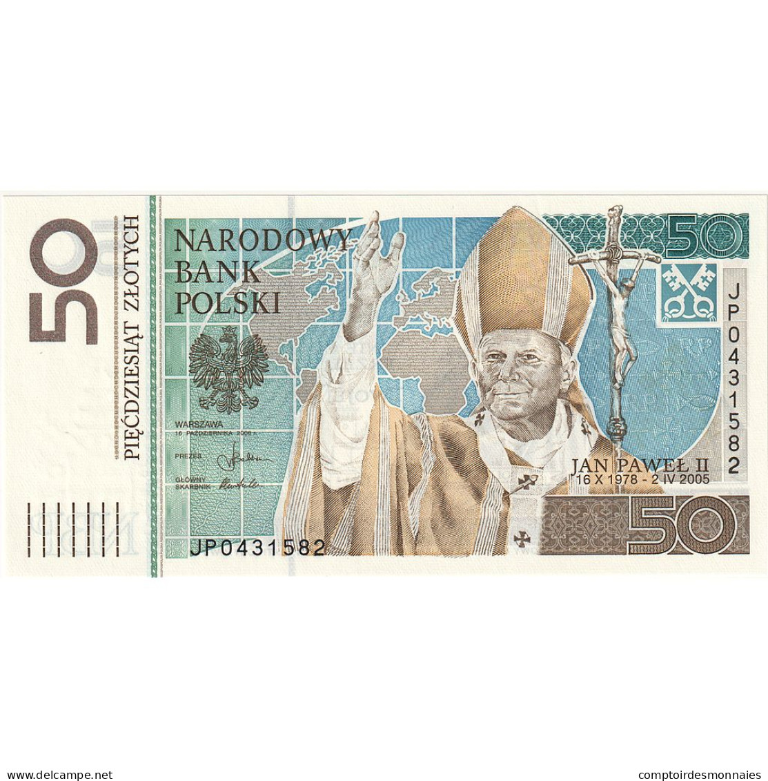 Billet, Pologne, 50 Zlotych, 2006, 2006-10-16, KM:178, NEUF - Pologne