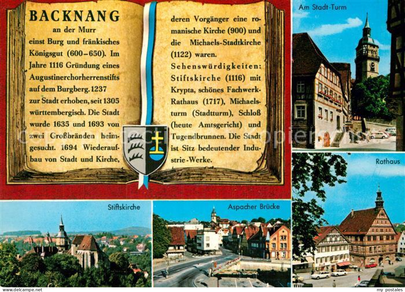 72947373 Backnang Am Stadt Turm Stiftskirche Aspacher Bruecke Rathaus Backnang - Backnang