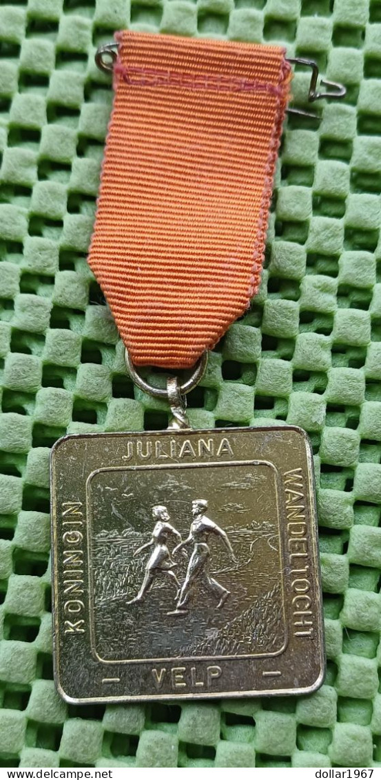 Medaille -   Koningin Juliana Wandeltocht Velp   -  Original Foto  !!  Medallion  Dutch - Royal/Of Nobility