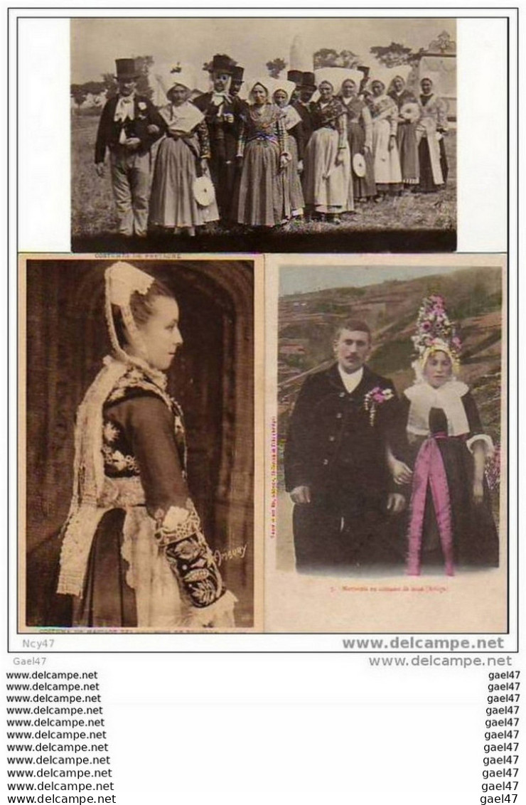 3  Cpa   (  Règions De France    )   NOCES Et  COSTUMES De  èpoque - Hochzeiten