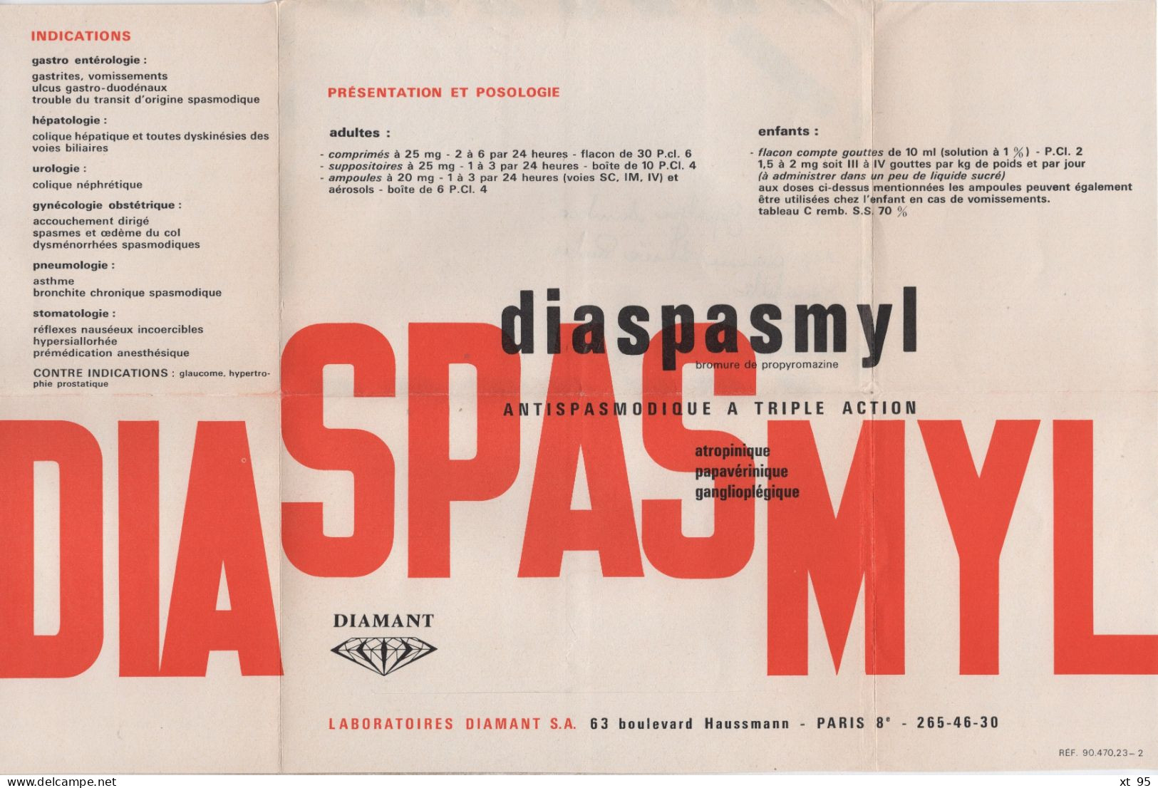 Pologne - 1965 - Imprime Publicitaire Pharmaceutique Diaspasmyl - Theme Chien Chat - Cartas & Documentos