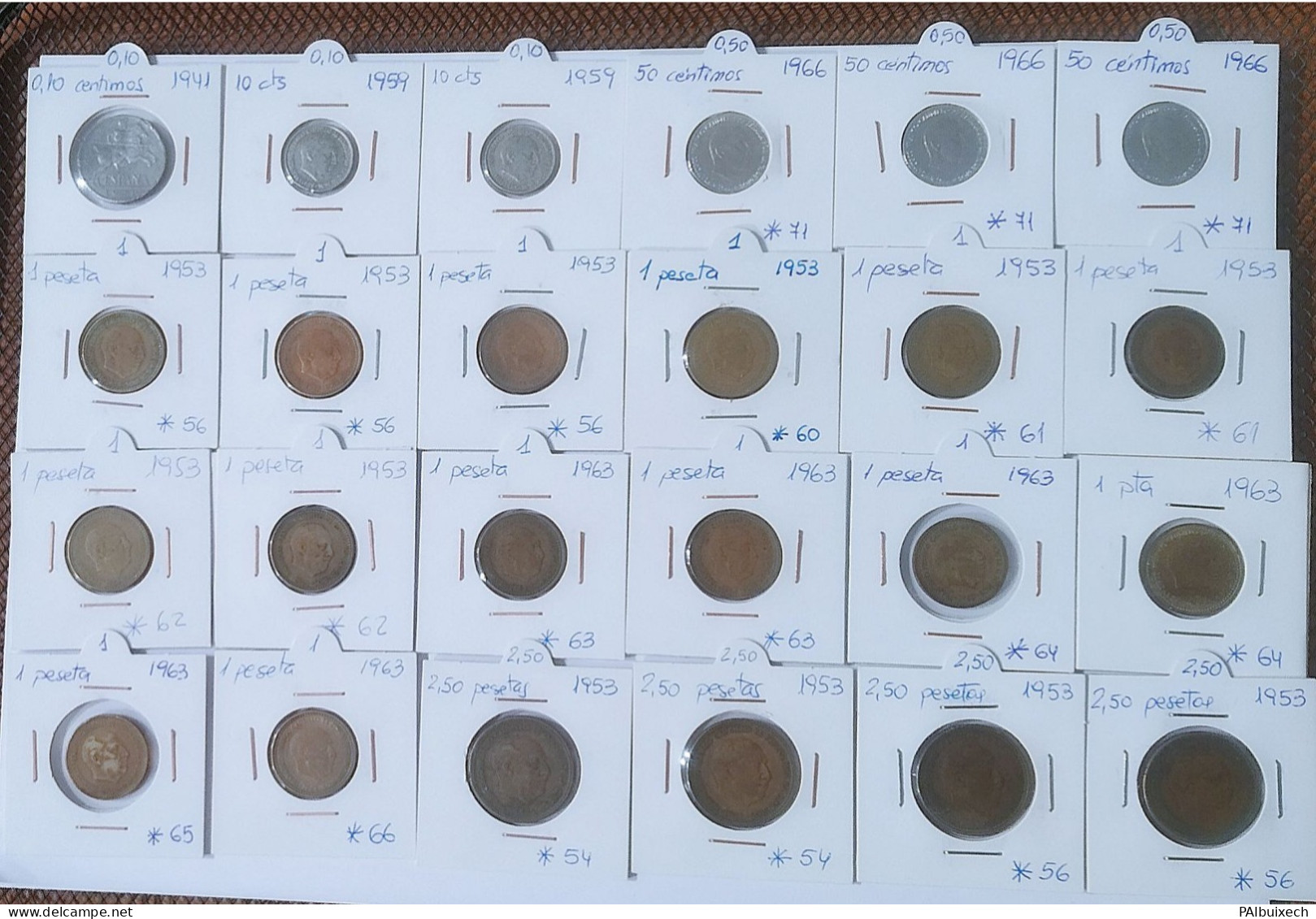 Lote De 24 Monedas Franco De Varios Valores Y Fechas - Other & Unclassified