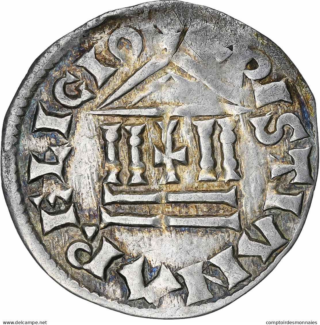 France, Louis Le Pieux, Denier Au Temple, 814-840, Argent, TTB+ - Autres & Non Classés