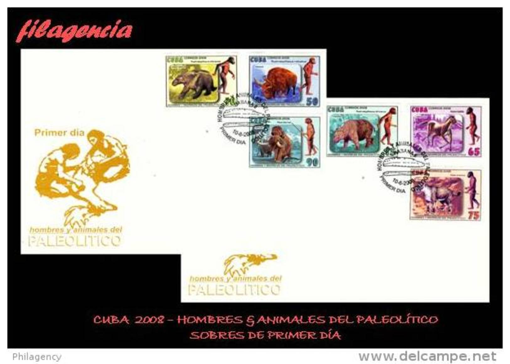 CUBA SPD-FDC. 2008-21 HOMBRES PREHISTORICOS - FDC