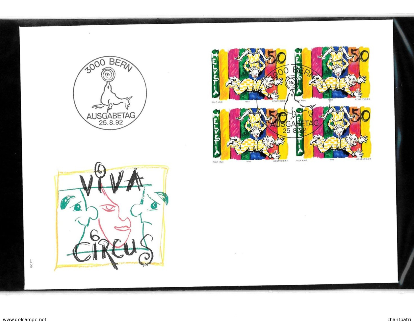 3000 Bern - Viva Circus - Ausgabetag - 25 08 1992 - Beli FDC 016 - Covers & Documents