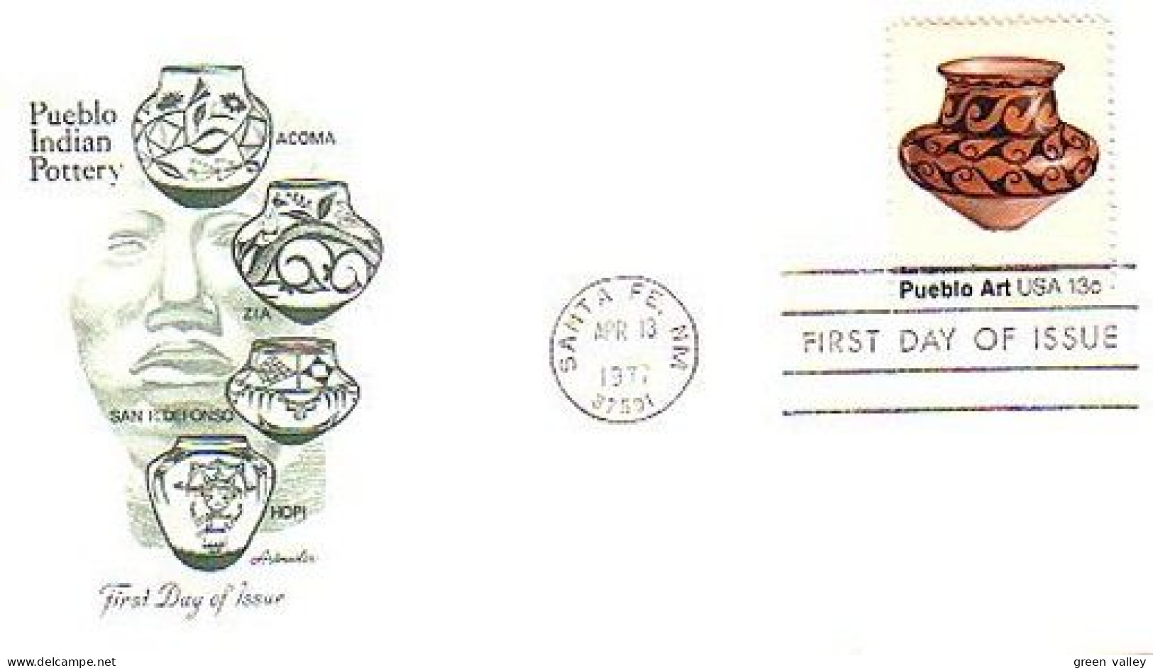 USA Pueblo Art Indian Pottery FDC ( A60 713) - Porzellan