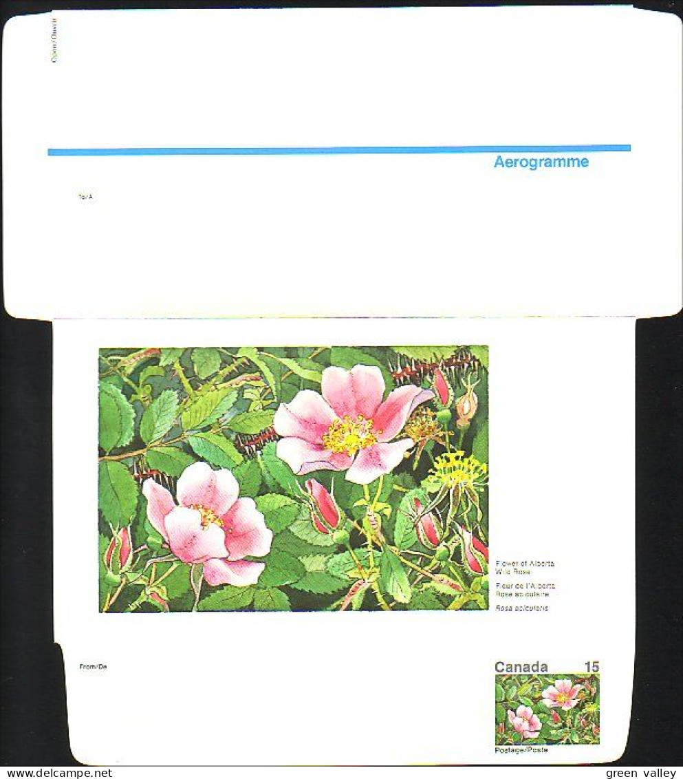 Canada Floral Domestogramme 15c Wild Rose Aciculaire ( A70 222b) - 1953-.... Elizabeth II