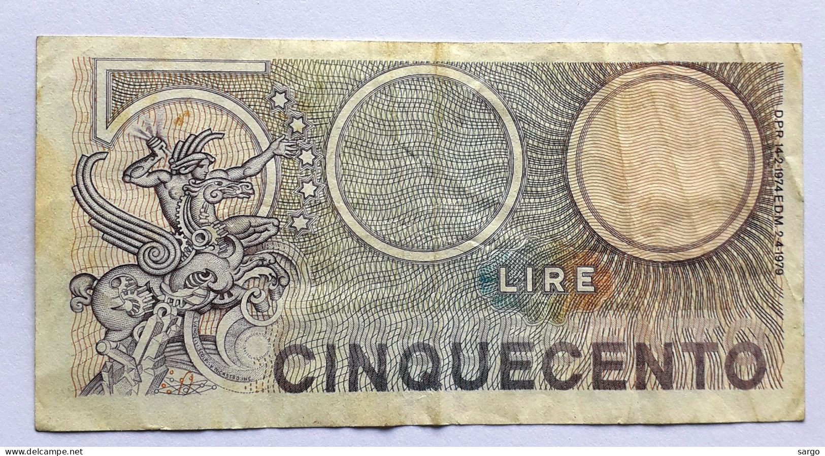 ITALY -  500 LIRE - P 94  (1979) - CIRC - BANKNOTES - PAPER MONEY - CARTAMONETA - - 500 Lire
