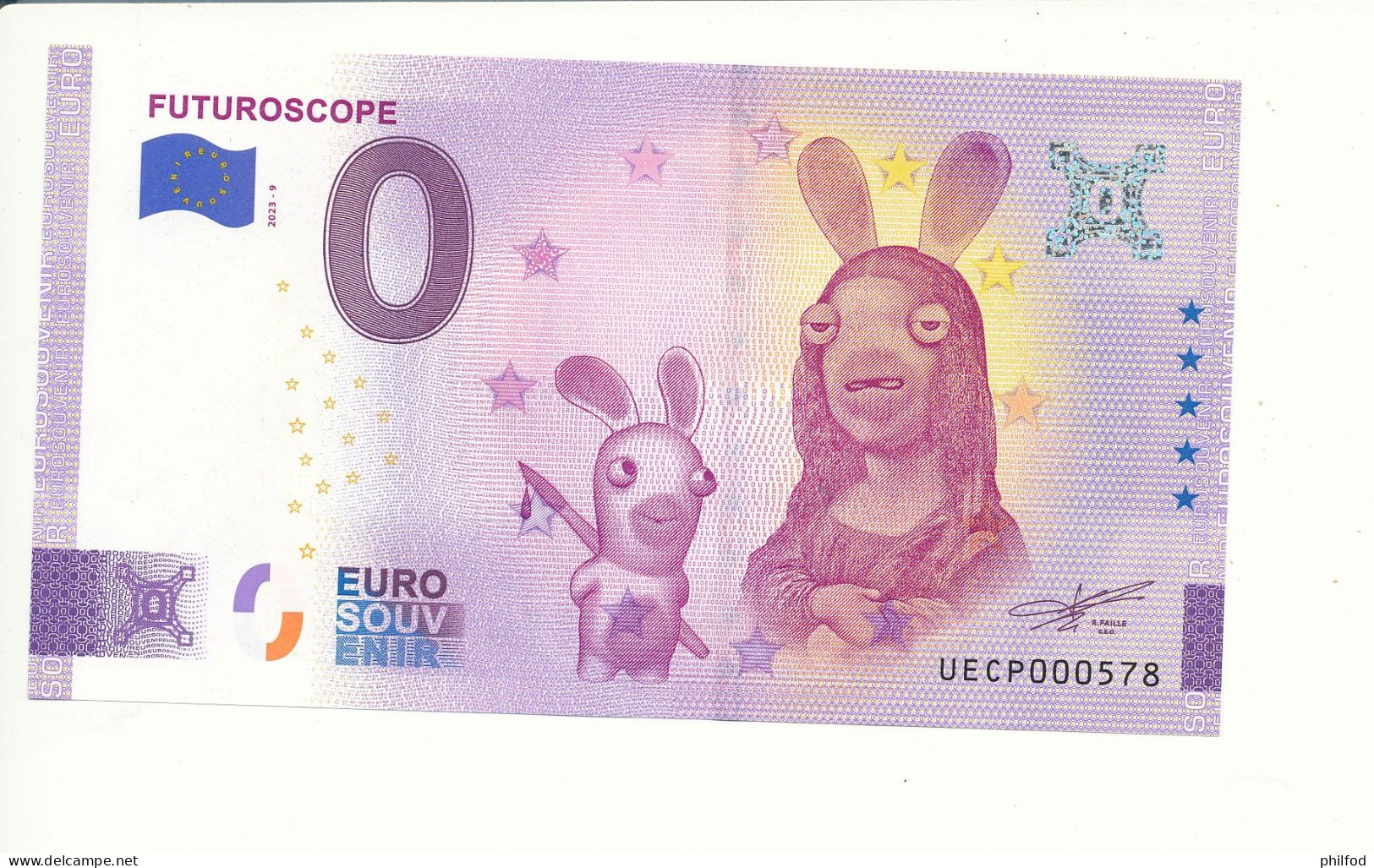 Billet Touristique 0 Euro - FUTUROSCOPE - UECP - 2023-9 - N° 578 - Other & Unclassified