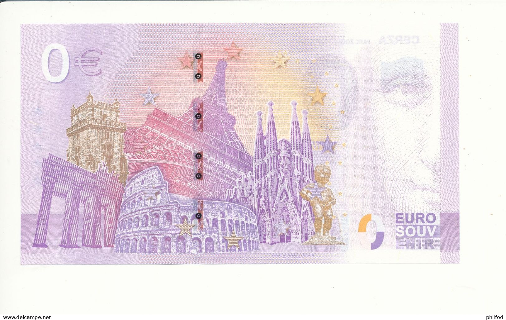 Billet Touristique 0 Euro - CERZA PARC ZOOLOGIQUE LISIEUX - UEDR - 2023-9 - N° 654 - Autres & Non Classés