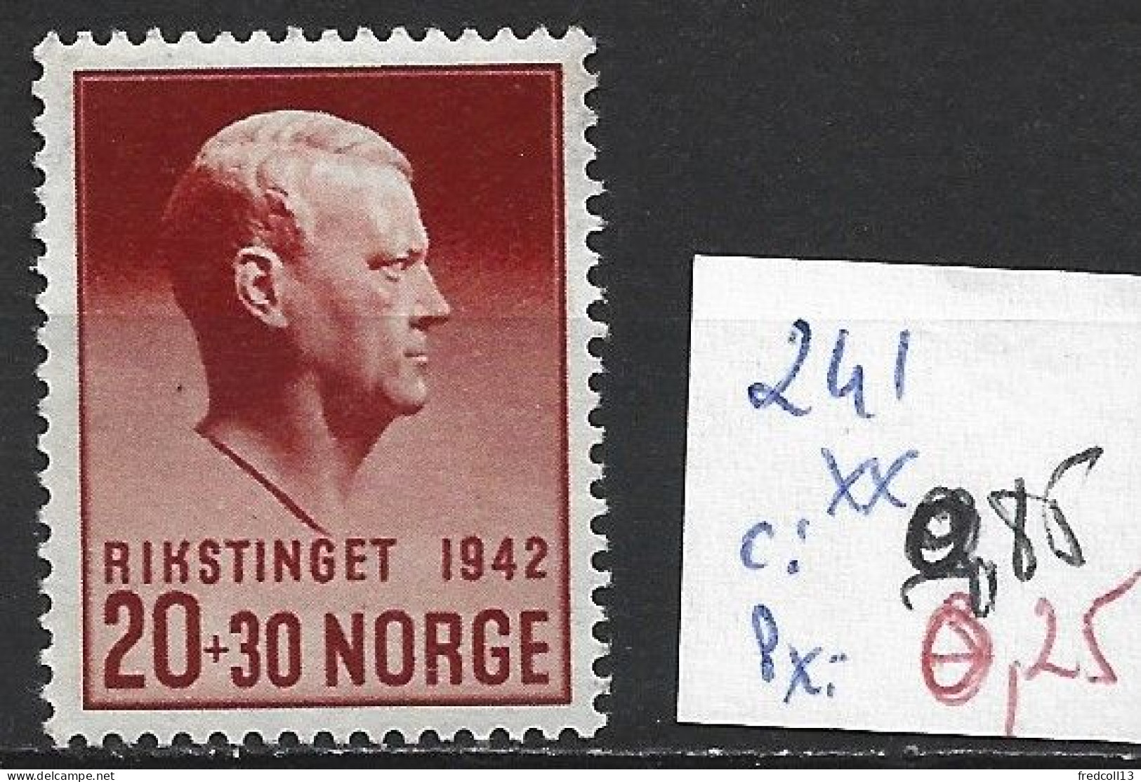 NORVEGE 241 ** Côte 0.85 € - Nuovi