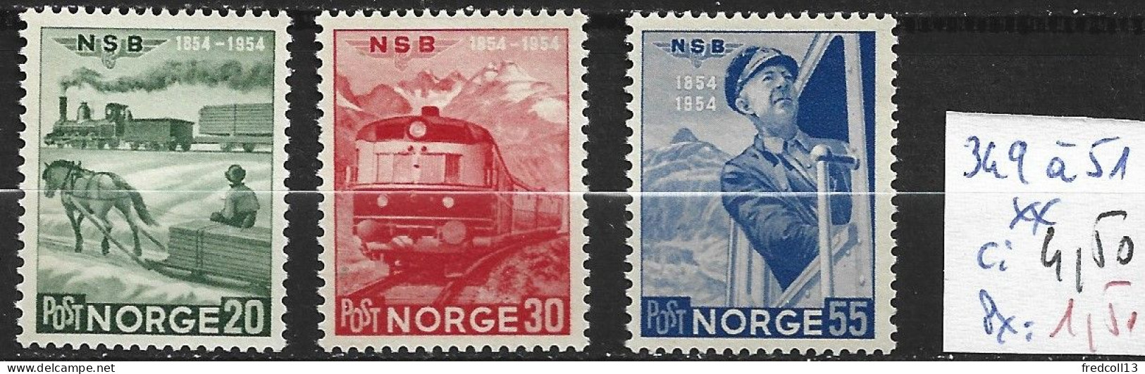 NORVEGE 349 à 51 ** Côte 4.50 € - Neufs