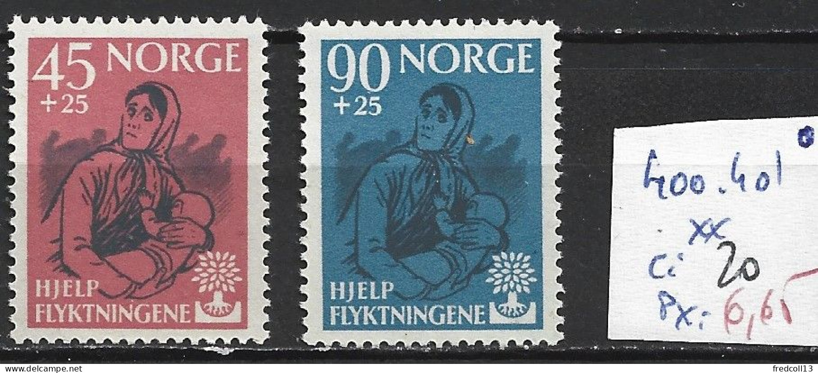 NORVEGE 400-401 ** Côte 20 € - Vluchtelingen