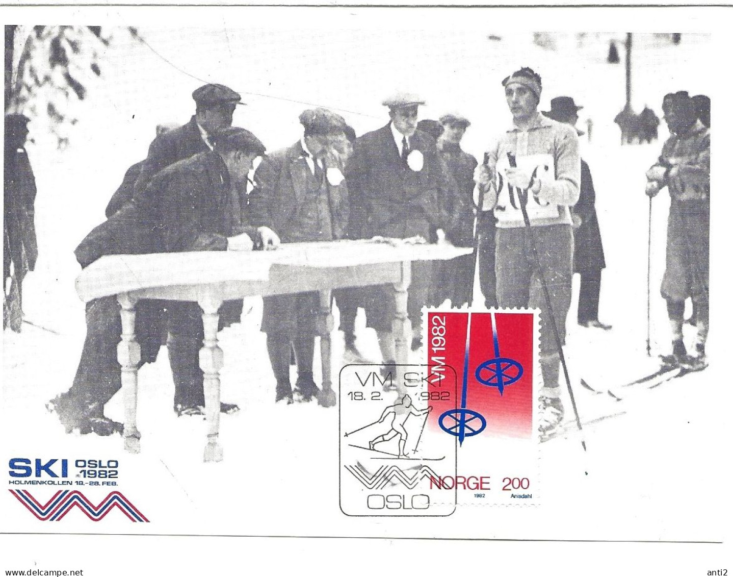 Norge Norway 1982 World Championship Nordic - Skiing In Oslo, Mi 853 On Maximumcard  - Cancelled 18.2.82 - Briefe U. Dokumente