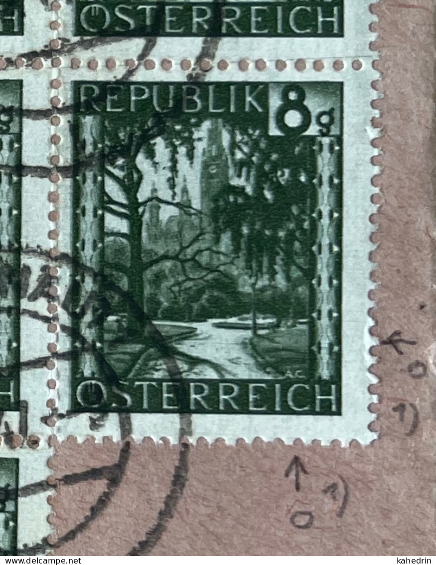 Österreich / Austria 1947, Plattenfehler / Druckzufälligkeit Mi. # 744: Stein Im Rasen Am Ende Des Schattenstrichs - Variétés & Curiosités