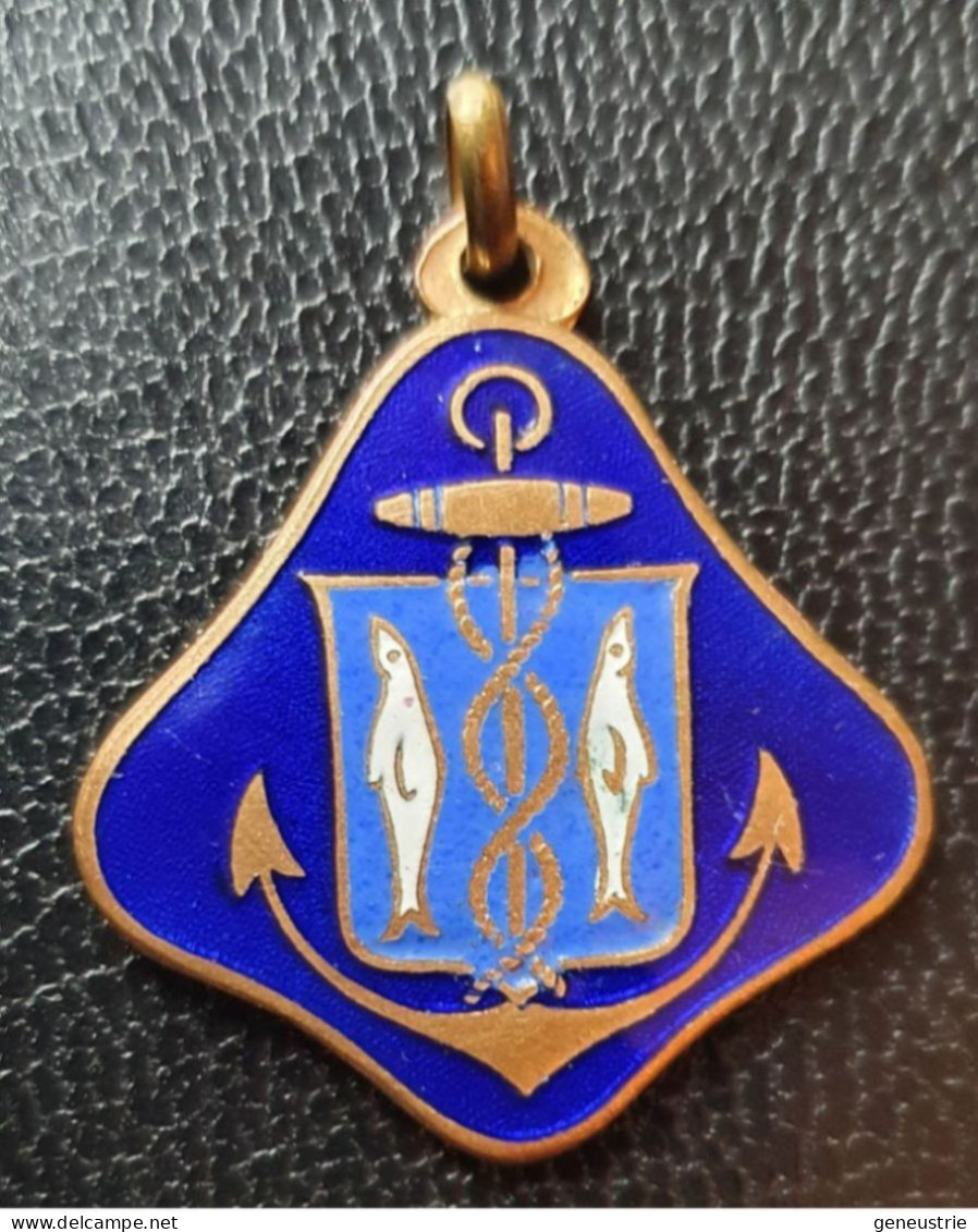 Très Beau Pendentif Médaille émaillée "Armoiries De Berck-sur-Mer - Pas-de-Calais" - Anhänger