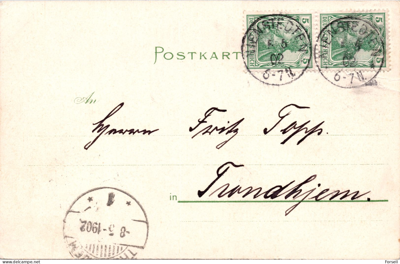 Gruss Aus Dem Rathsweinkeller Hamburg (Stempel: Nienstedten 1902, Nach Norwegen) - Altona