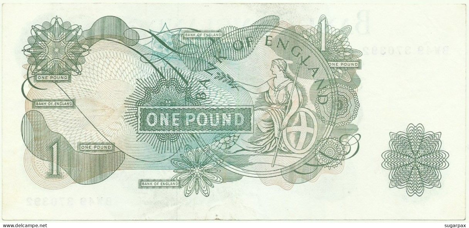 GREAT BRITAIN - 1 POUND - ND ( 1970-77 ) - P 374 G - Serie BW49 - BANK OF ENGLAND - United Kingdom - 1 Pond