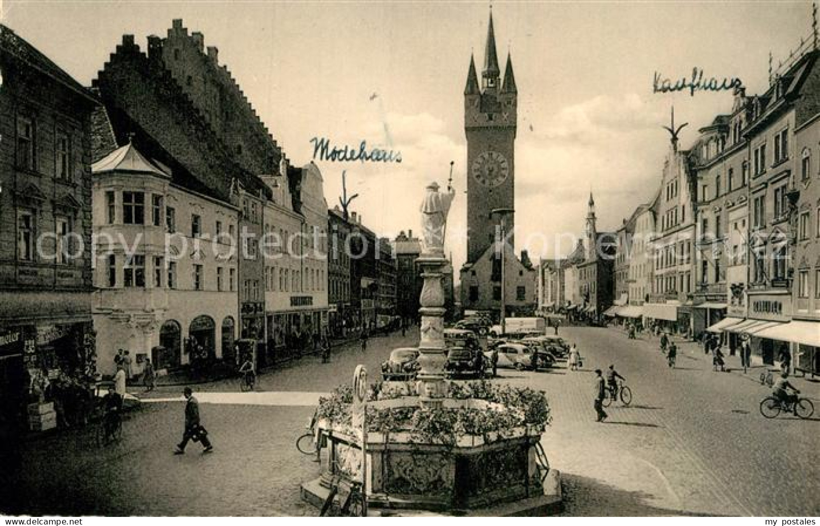 72974449 Straubing Ludwigsplatz Brunnen Turm Straubing - Straubing